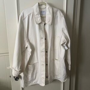 Gap white denim jacket